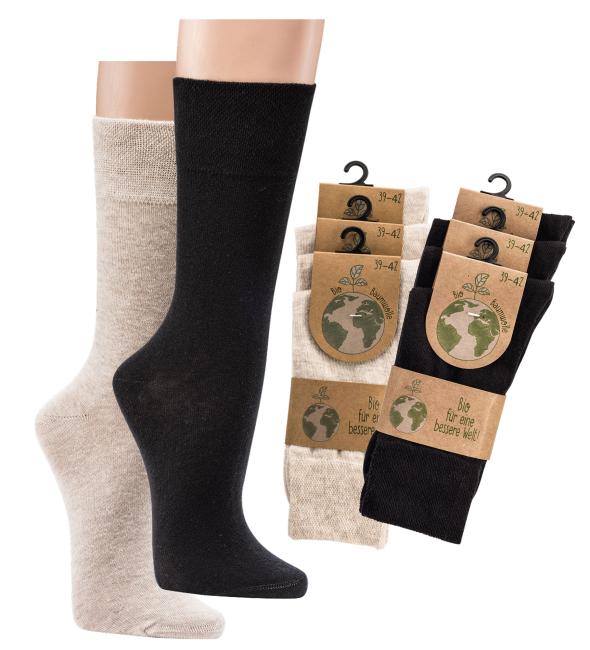 6 Paar TippTexx 24 Wellness-Socken mit Bio-Baumwolle